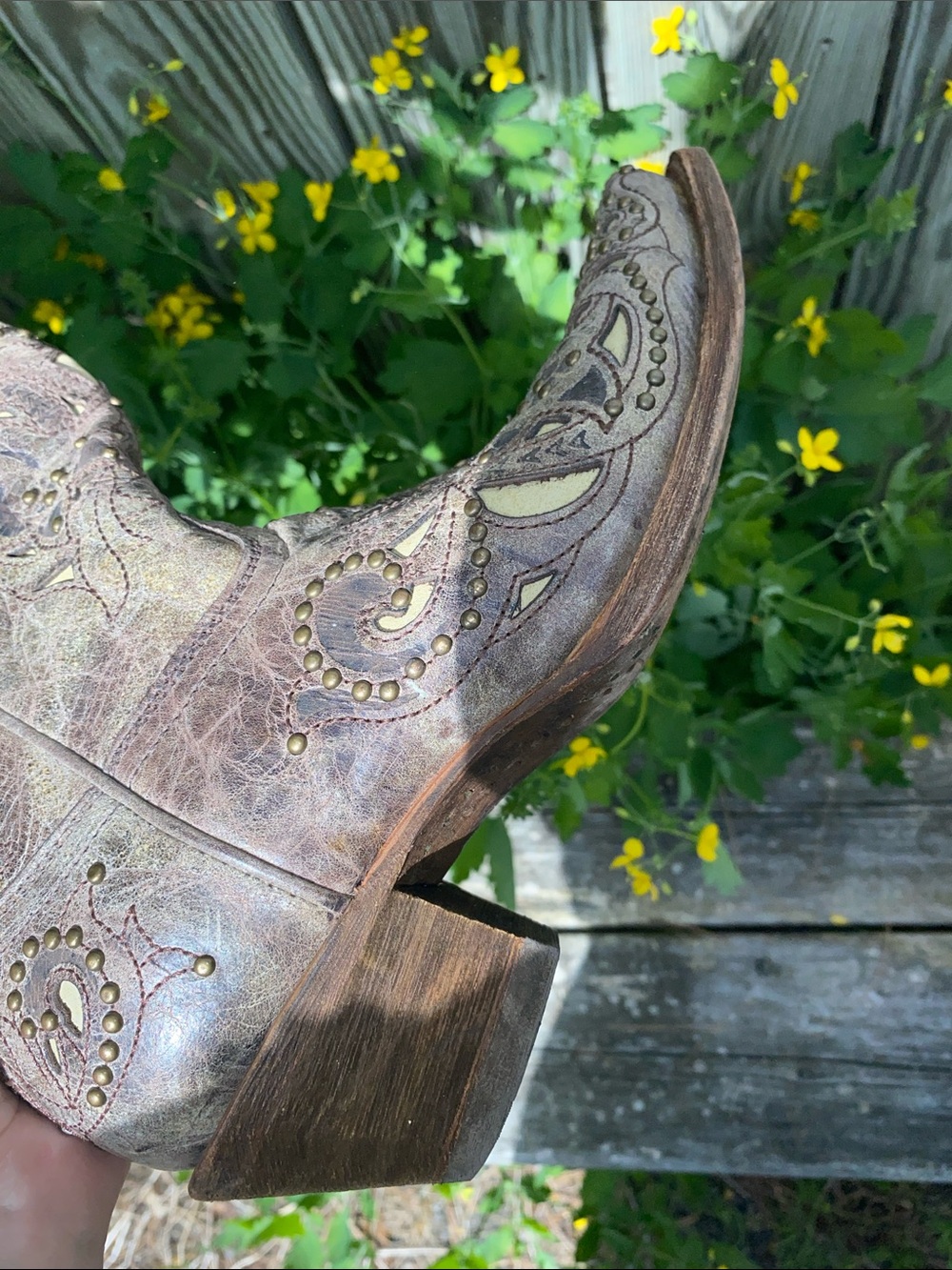 Corral Vintage Bronze Studded A1098 Women’s Cowboy Boots Size 8 READ DESCRIPTION - Picture 12 of 16